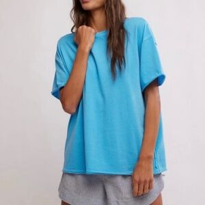 NWT $38 We The Free People Nina Tee Size S Blue